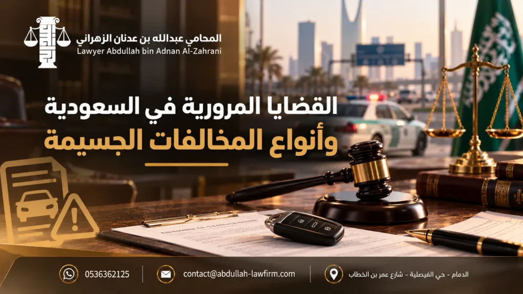 القضايا المرورية في السعودية وأنواع المخالفات الجسيمة